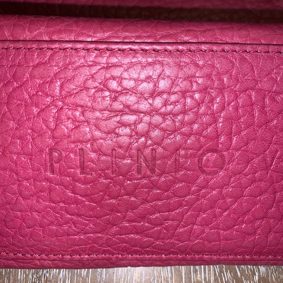 Plinio Visona Pink Leather Bamboo Handle Tote - Picture 4 of 17